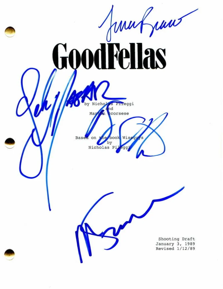 MARTIN SCORSESE RAY LIOTTA BRACCO MAZAR SIGNED AUTOGRAPH GOODFELLAS MOVIE SCRIPT