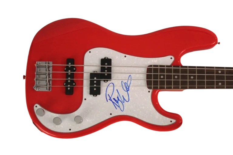 ROGER WATERS SIGNED AUTOGRAPH RED FENDER BASS GUITAR PINK FLOYD THE WALL JSA COA
