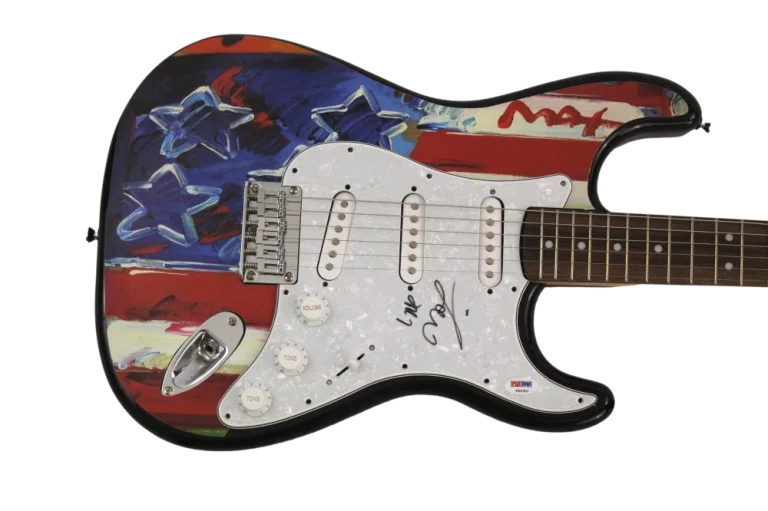 PETER MAX SIGNED AUTOGRAPH CUSTOM 1/1 FULL SIZE FENDER GUITAR - POP ART ICON PSA