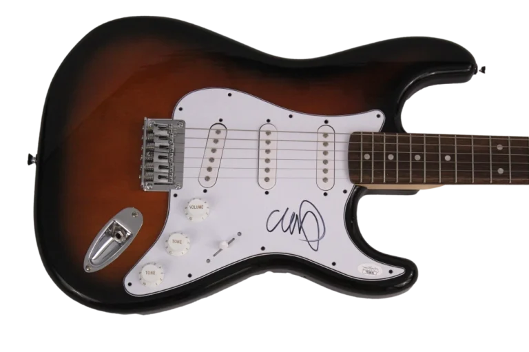 CHRIS MARTIN SIGNED AUTOGRAPH FULL SIZE FENDER ELECTRIC GUITAR COLDPLAY JSA COA