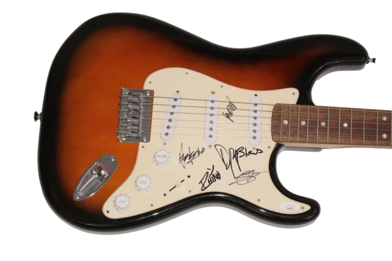 AWOLNATION FULL BAND SIGNED AUTOGRAPH FULL SIZE FENDER ELECTRIC GUITAR - JSA COA