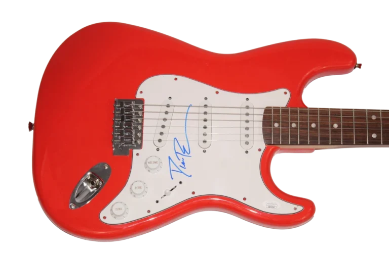 DIERKS BENTLEY SIGNED AUTOGRAPH FULL SIZE RED FENDER ELECTRIC GUITAR - JSA COA