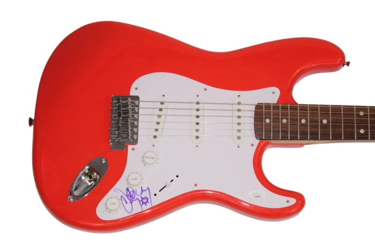 DANNY CAREY SIGNED AUTOGRAPH FULL SIZE RED FENDER ELECTRIC GUITAR - TOOL JSA COA