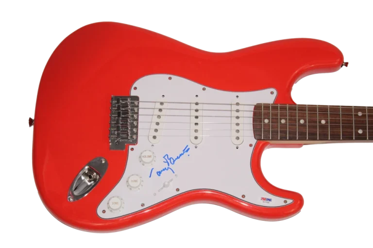 TONY BENNETT SIGNED AUTOGRAPH FULL SIZE RED FENDER ELECTRIC GUITAR RARE PSA COA
