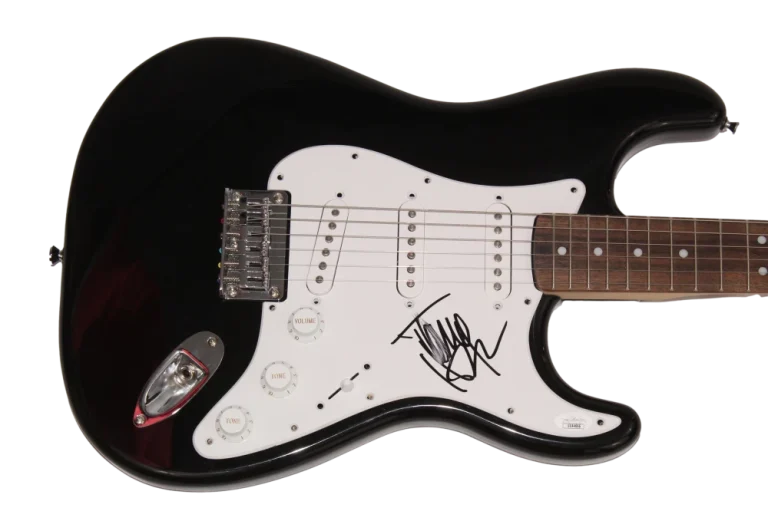 TOMMY HENRIKSEN SIGNED AUTOGRAPH BLACK FENDER GUITAR HOLLYWOOD VAMPIRES JSA COA