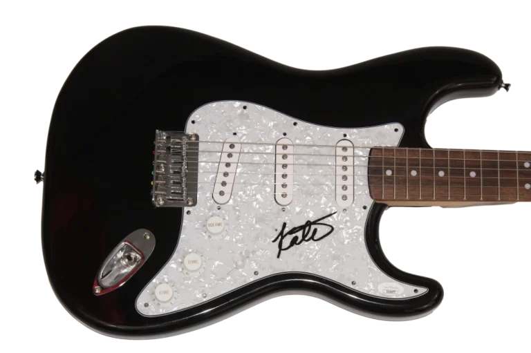 KATE PIERSON SIGNED AUTOGRAPH BLACK FENDER ELECTRIC GUITAR THE B-52'S W/ JSA COA