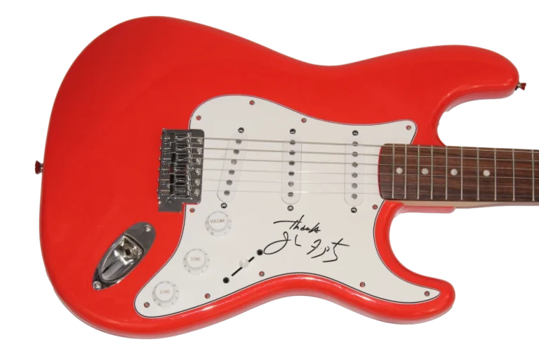 JOHN FOGERTY SIGNED AUTOGRAPH RED FENDER ELECTRIC GUITAR CREEDENCE CCR JSA COA