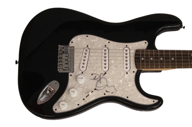 ROBERT PLANT SIGNED AUTOGRAPH BLACK FENDER ELECTRIC GUITAR LED ZEPPELIN JSA COA