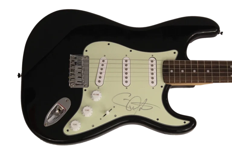 CARLOS SANTANA SIGNED AUTOGRAPH BLACK FENDER ELECTRIC GUITAR - RARE! W/ JSA COA