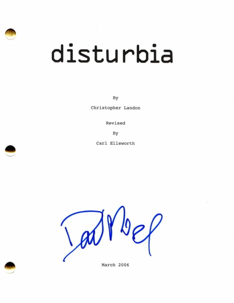 DAVID MORSE SIGNED AUTOGRAPH DISTURBIA FULL MOVIE SCRIPT - RARE! W/ SHIA LABEOUF