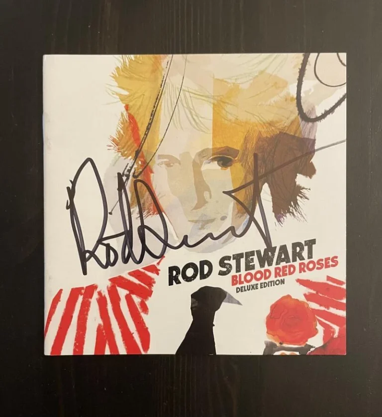 ROD STEWART SIGNED AUTOGRAPH BLOOD RED ROSES CD BOOKLET - VERY RARE!