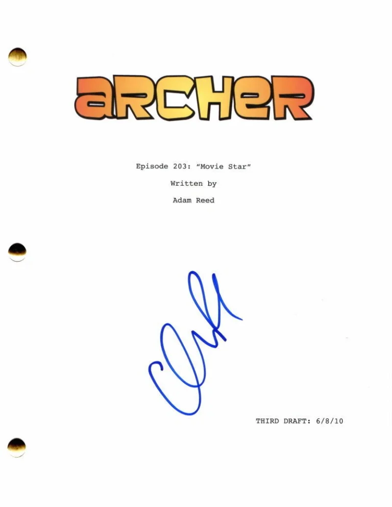 CHRIS PARNELL SIGNED AUTOGRAPH ARCHER FULL EPISODE SCRIPT - CYRIL FIGGIS RARE!