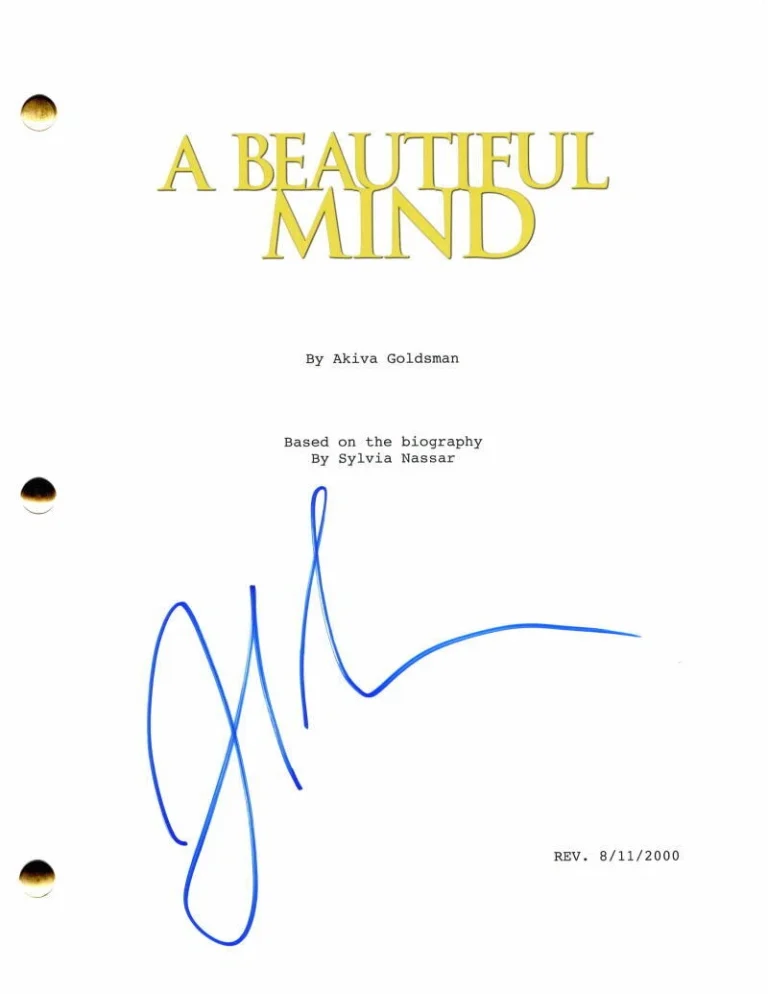 JOSH LUCAS SIGNED AUTOGRAPH A BEAUTIFUL MIND FULL MOVIE SCRIPT - RUSSELL CROWE