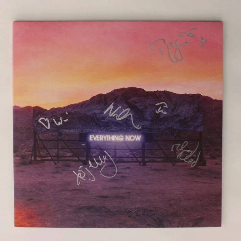ARCADE FIRE BAND (X6) SIGNED AUTOGRAPH ALBUM VINYL RECORD EVERYTHING NOW JSA COA