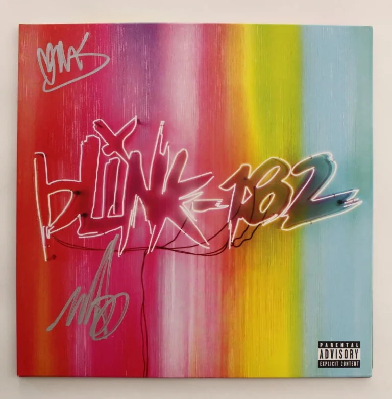 MATT SKIBA & MARK HOPPUS SIGNED AUTOGRAPH ALBUM VINYL RECORD NINE BLINK-182 JSA