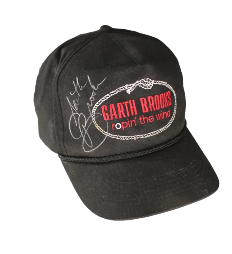 GARTH BROOKS SIGNED AUTOGRAPH ROPIN THE WIND TOUR HAT CAP - VERY RARE! JSA COA