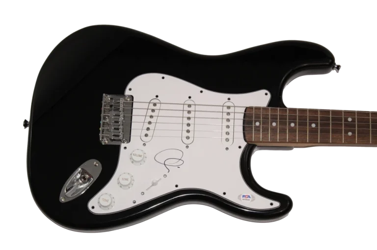 ADAM LEVINE SIGNED AUTOGRAPH FULL SIZE BLACK FENDER ELECTRIC GUITAR MAROON 5 PSA