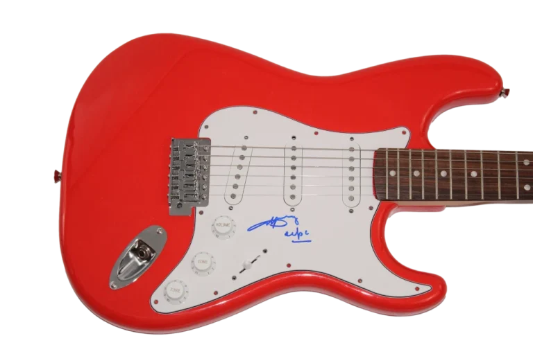 ANGUS YOUNG SIGNED AUTOGRAPH RED FENDER ELECTRIC GUITAR HIGHWAY TO HELL  JSA COA