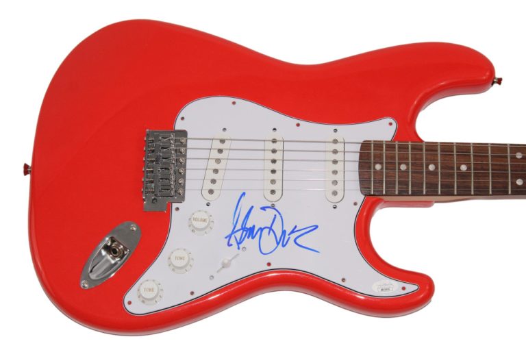 ADAM DURITZ SIGNED AUTOGRAPH RED FENDER ELECTRIC GUITAR COUNTING CROWS JSA COA