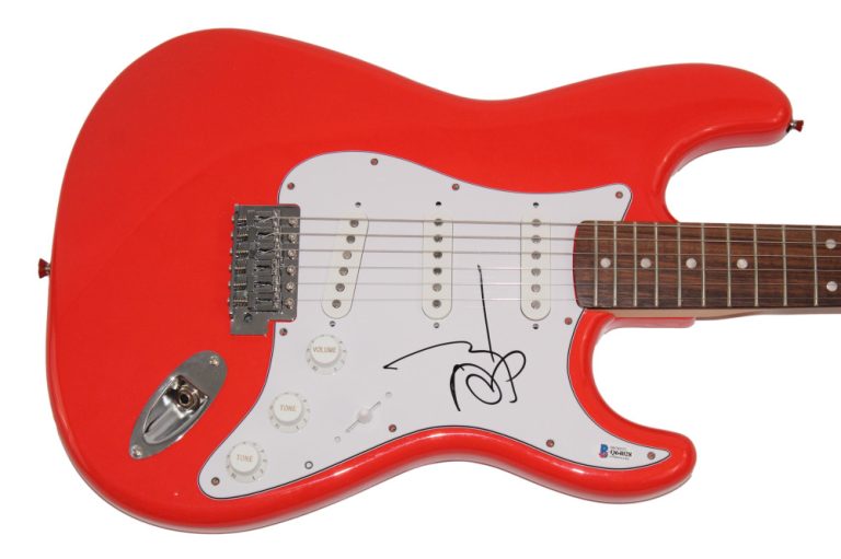JOHNNY DEPP SIGNED AUTOGRAPH RED FENDER ELECTRIC GUITAR HOLLYWOOD VAMPIRES BAS