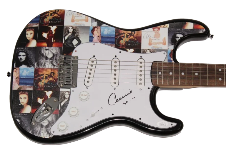 CELINE DION SIGNED AUTOGRAPH CUSTOM ONE OF A KIND FENDER ELECTRIC GUITAR  JSA
