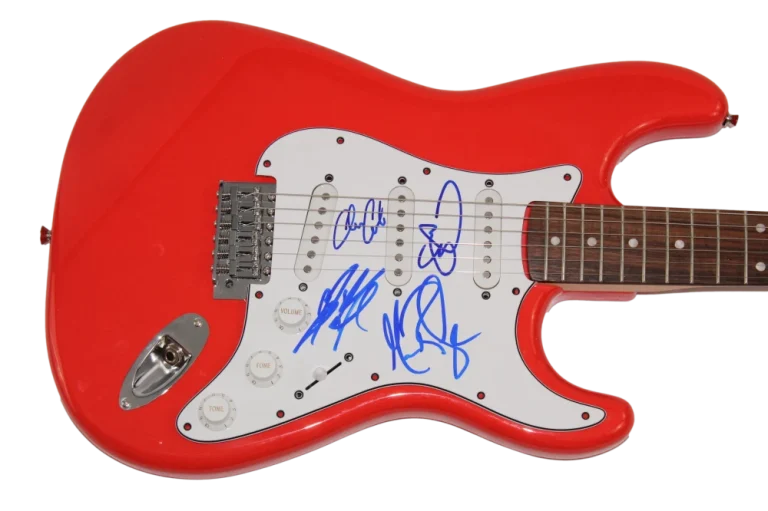 OAR BAND (X4) SIGNED AUTOGRAPH RED FENDER ELECTRIC GUITAR - O.A.R. JSA COA