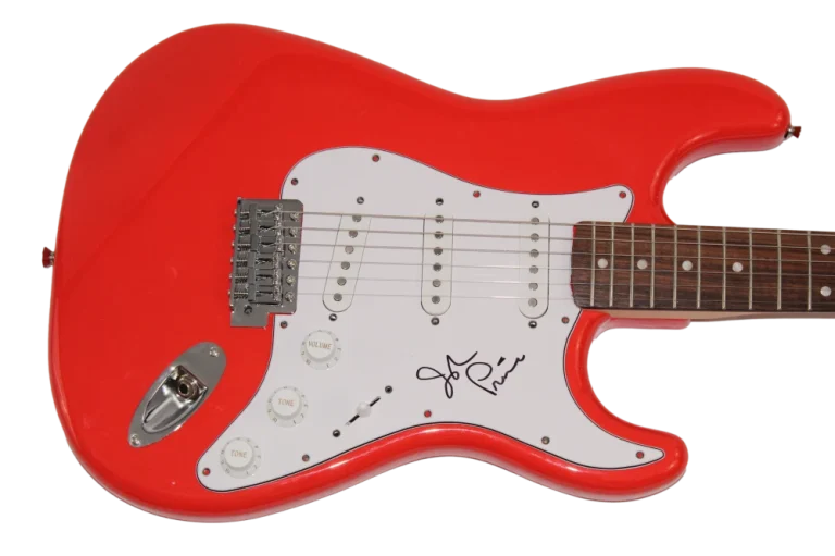 JOHN PRINE SIGNED AUTOGRAPH FULL SIZE RED FENDER ELECTRIC GUITAR FOLK ICON JSA