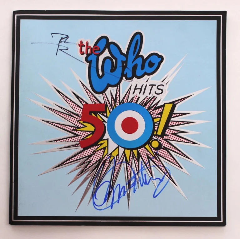 ROGER DALTREY PETE TOWNSHEND SIGNED AUTOGRAPH WHO HITS 50 CONCERT TOUR BOOK JSA
