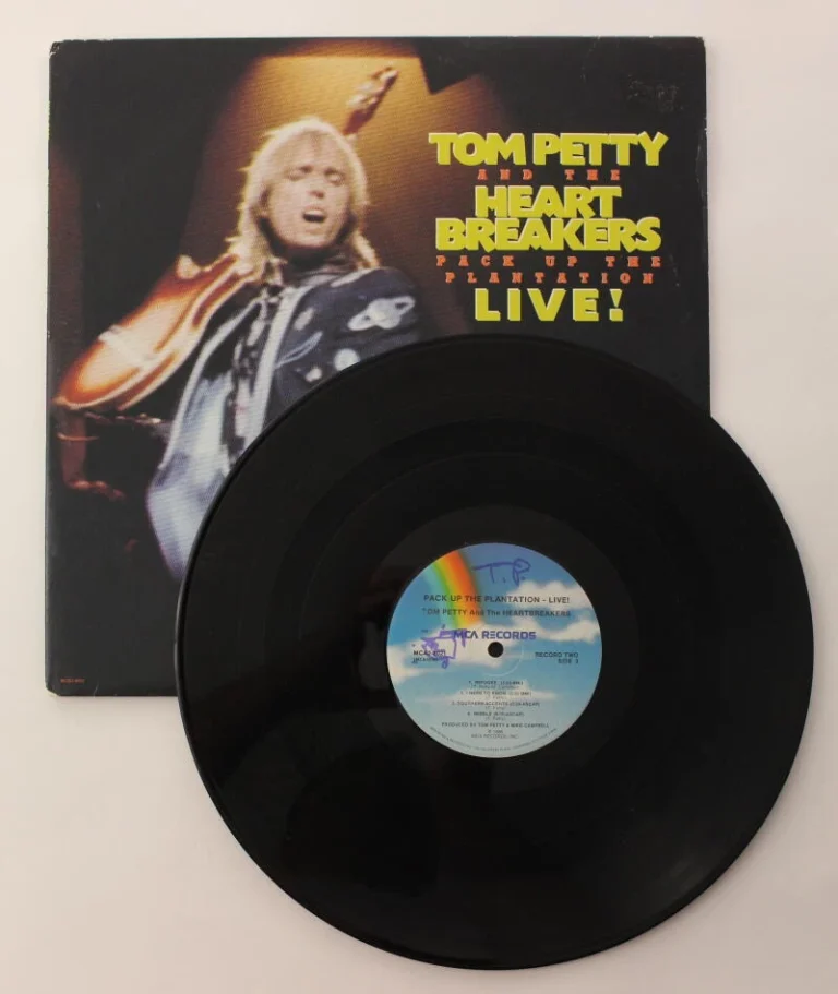 TOM PETTY SIGNED AUTOGRAPH ALBUM RECORD PACK UP THE PLANTATION W/ SKETCH JSA COA