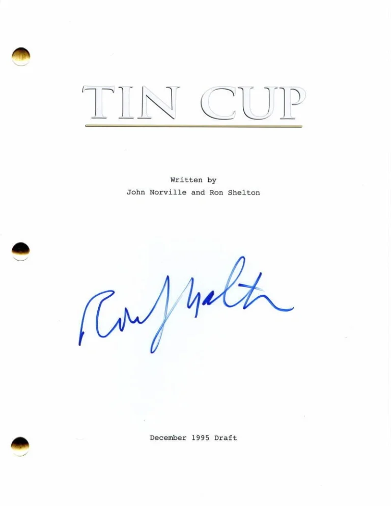 RON SHELTON SIGNED AUTOGRAPH TIN CUP FULL MOVIE SCRIPT  KEVIN COSTNER RENE RUSSO