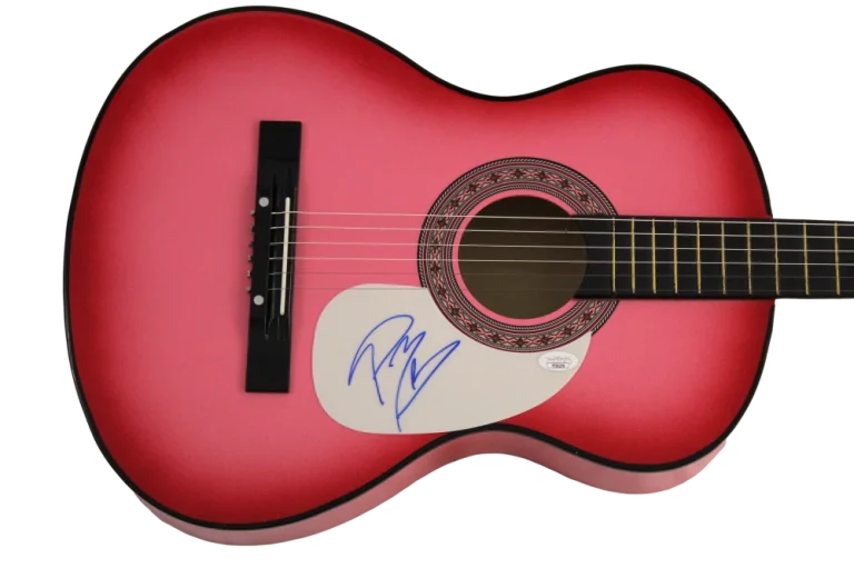POST MALONE SIGNED AUTOGRAPH PINK ACOUSTIC GUITAR HOLLYWOOD'S BLEEDING JSA COA