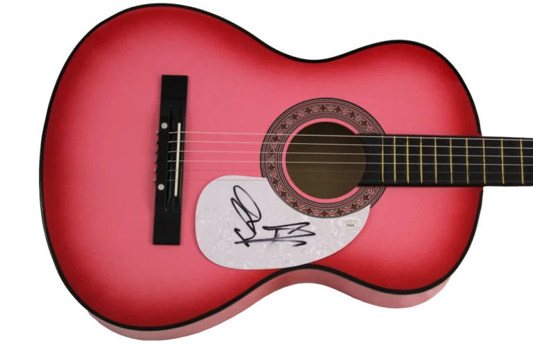 MADDIE & TAE SIGNED AUTOGRAPH FULL SIZE PINK ACOUSTIC GUITAR - RARE! JSA COA