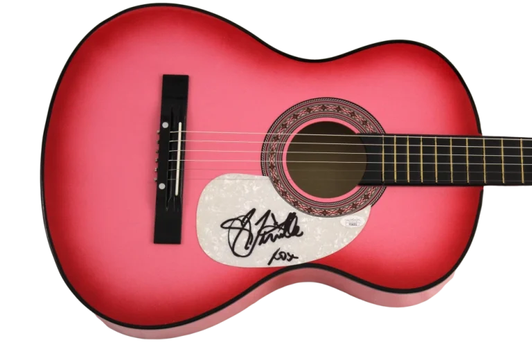 TENILLE TOWNES SIGNED AUTOGRAPH FULL SIZE PINK ACOUSTIC GUITAR - RARE! JSA COA