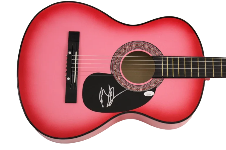 MIRANDA LAMBERT SIGNED AUTOGRAPH FULL SIZE PINK ACOUSTIC GUITAR COUNTRY W/ JSA