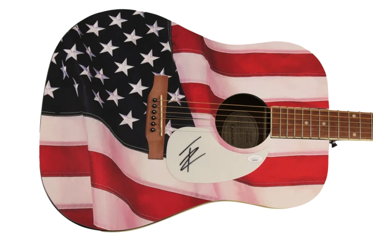 THOMAS RHETT SIGNED AUTOGRAPH CUSTOM AMERICAN FLAG EPIPHONE ACOUSTIC GUITAR JSA