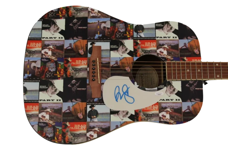 BRAD PAISLEY SIGNED AUTOGRAPH CUSTOM GIBSON EPIPHONE ACOUSTIC GUITAR - JSA COA