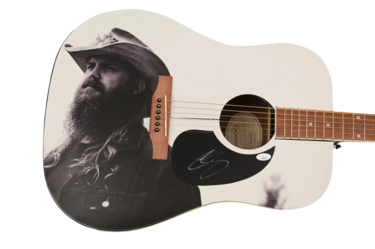 CHRIS STAPLETON SIGNED AUTOGRAPH CUSTOM 1/1 EPIPHONE ACOUSTIC GUITAR w/ JSA COA