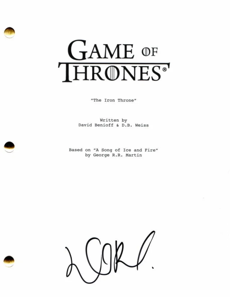 DAVID BENIOFF SIGNED AUTOGRAPH GAME OF THRONES THE IRON THRONE FINALE SCRIPT
