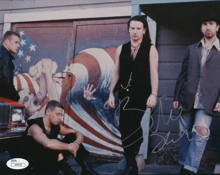 BONO SIGNED AUTOGRAPH 8X10 PHOTO - VERY YOUNG U2 FRONTMAN, JOSHUA TREE JSA COA