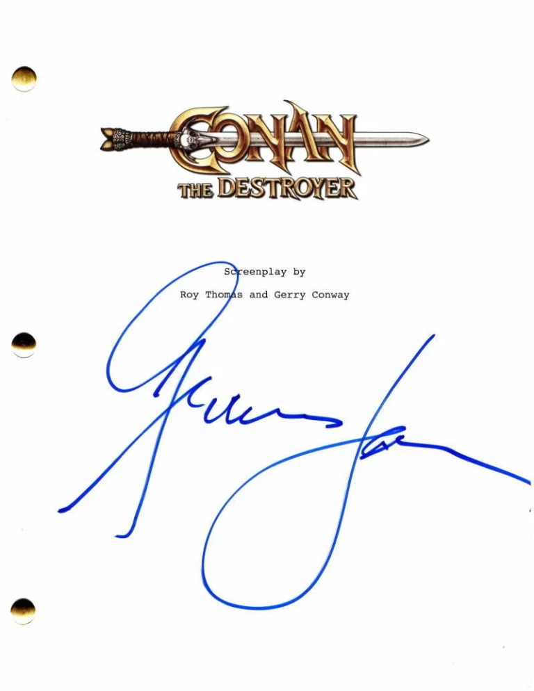 GRACE JONES SIGNED AUTOGRAPH CONAN THE DESTROYER MOVIE SCRIPT - SCHWARZENEGGER