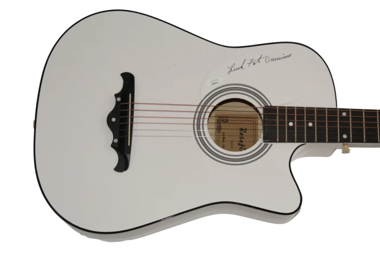FATS DOMINO SIGNED AUTOGRAPH FULL SIZE ACOUSTIC GUITAR ROCK N ROLL PIONEER JSA