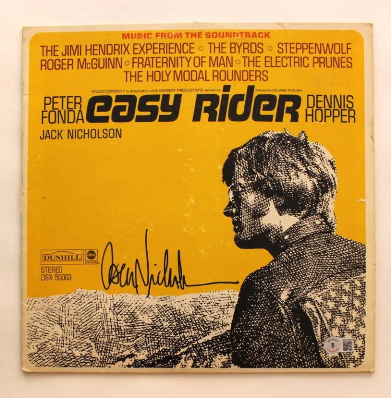 JACK NICHOLSON SIGNED AUTOGRAPH EASY RIDER SOUNDTRACK ALBUM RECORD BECKETT COA