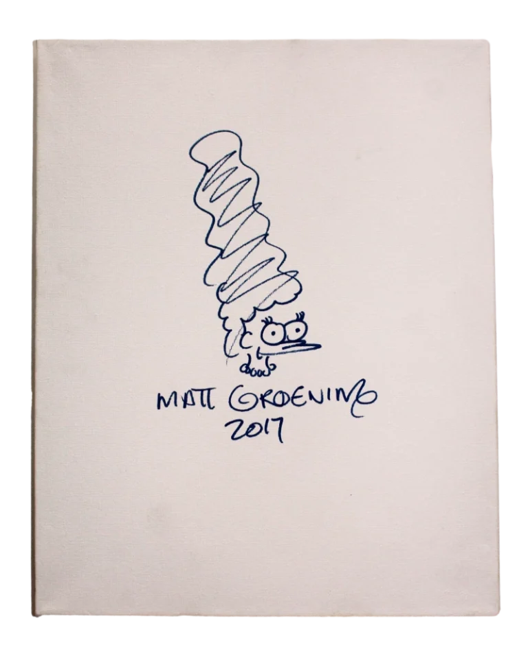 MATT GROENING SIGNED AUTOGRAPH 11X14 HAND DRAWN CANVAS SKETCH MARGE SIMPSONS JSA