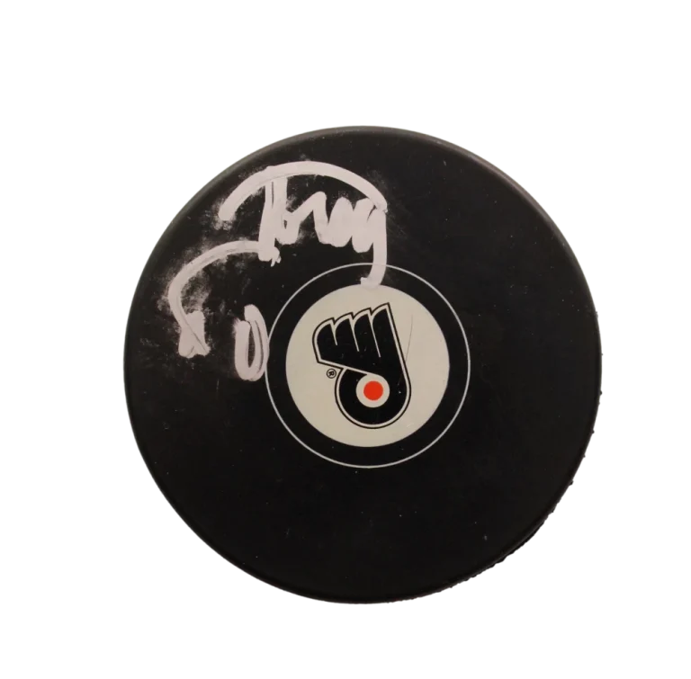 TREY ANASTASIO PHISH SIGNED AUTOGRAPH PHILADELPHIA FLYERS HOCKEY PUCK - JSA COA
