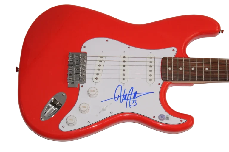BILLY STRINGS SIGNED AUTOGRAPH RED FENDER ELECTRIC GUITAR - BECKETT COA