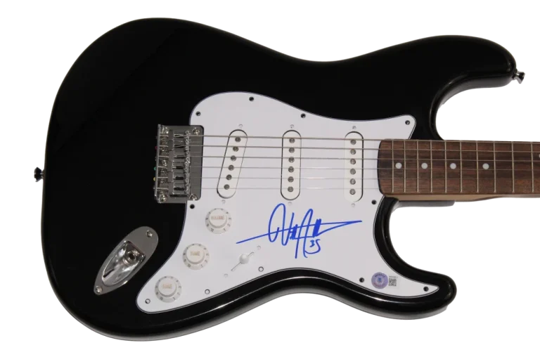BILLY STRINGS SIGNED AUTOGRAPH BLACK FENDER ELECTRIC GUITAR - BECKETT COA