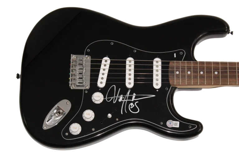 BILLY STRINGS SIGNED AUTOGRAPH FULL SIZE BLK FENDER ELECTRIC GUITAR RENEWAL BAS