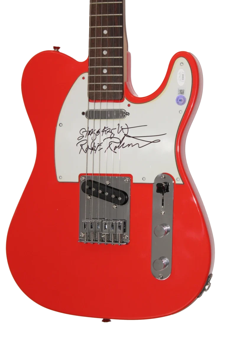 ROBBIE ROBERTSON SIGNED AUTOGRAPH FENDER ELECTRIC GUITAR THE BAND JSA & BECKETT