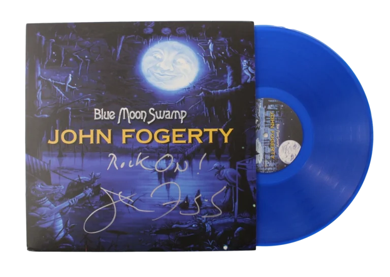 JOHN FOGERTY SIGNED AUTOGRAPH ALBUM VINYL RECORD - CCR BLUE MOON SWAMP JSA COA