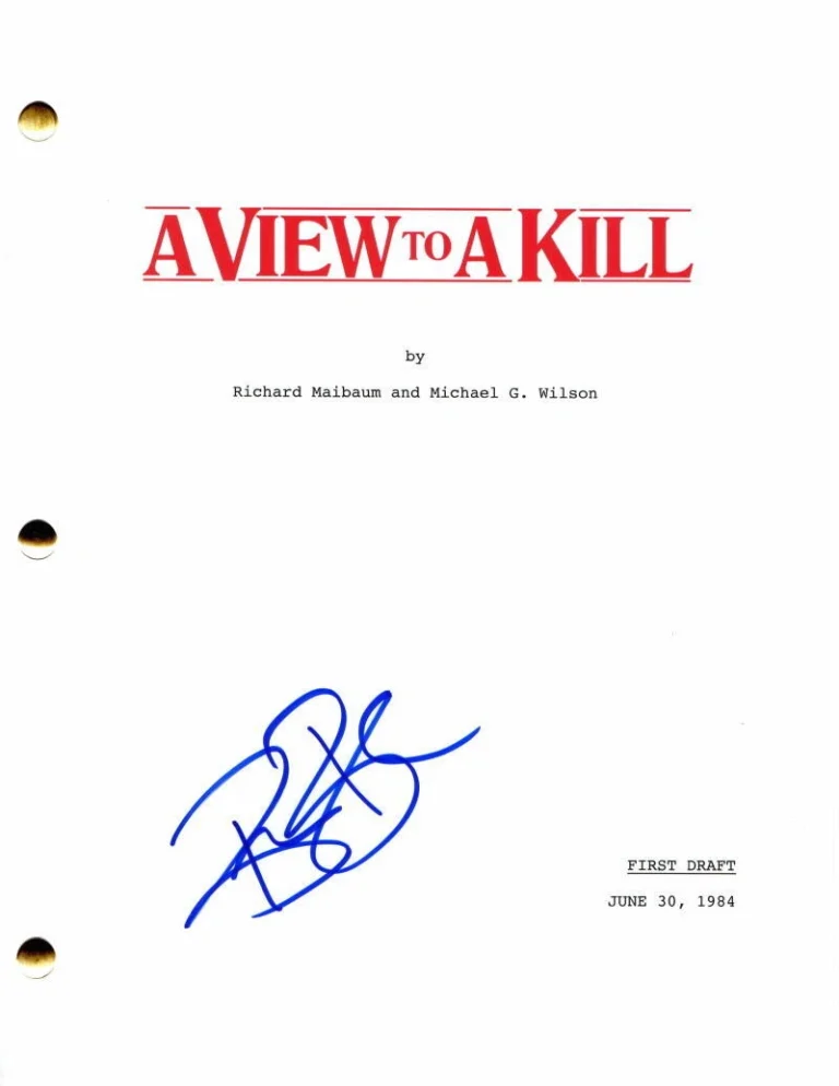 BARBARA BROCCOLI SIGNED AUTOGRAPH JAMES BOND A VIEW TO A KILL FULL MOVIE SCRIPT
